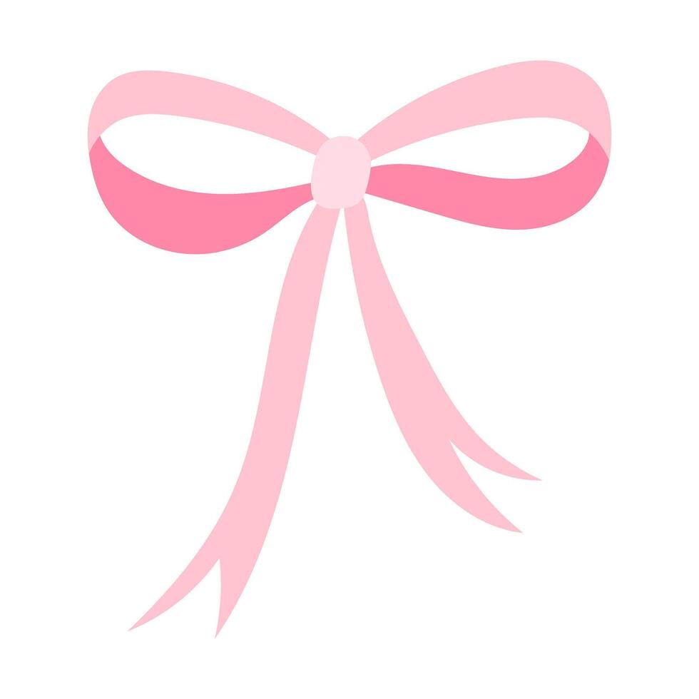 A pink ribbon. The ribbon is long and has a bow at the end vector