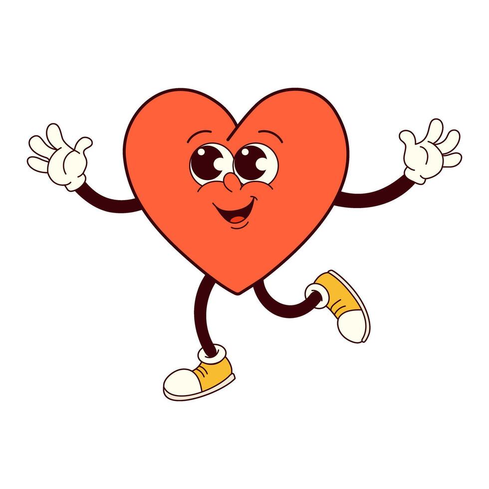 Joyful Heart Animated Character Full of Love vector