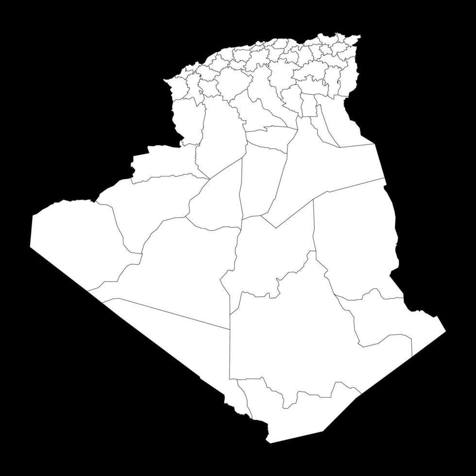 Algeria map with administrative divisions. vector