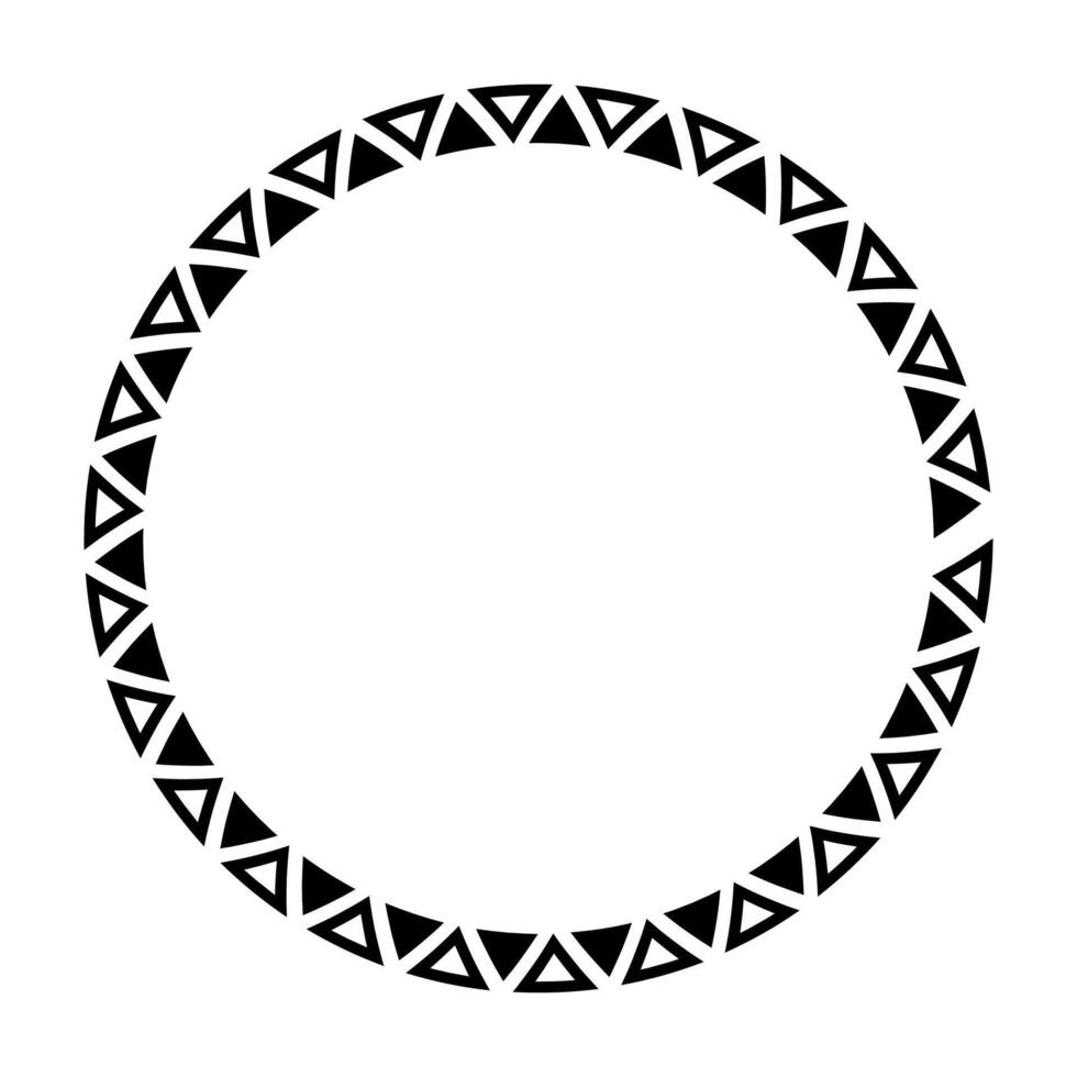 Ethnic black and white triangles african frame border illustration. vector