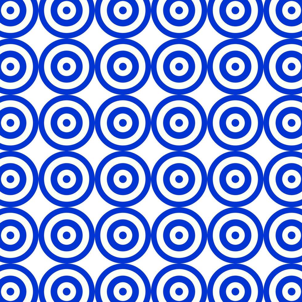 Blue and white circles and dots seamless pattern vector