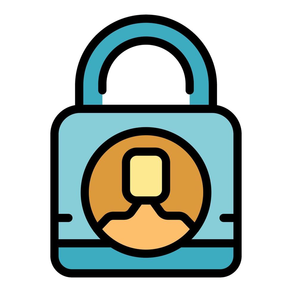 Personal data protection with padlock protecting user profile vector