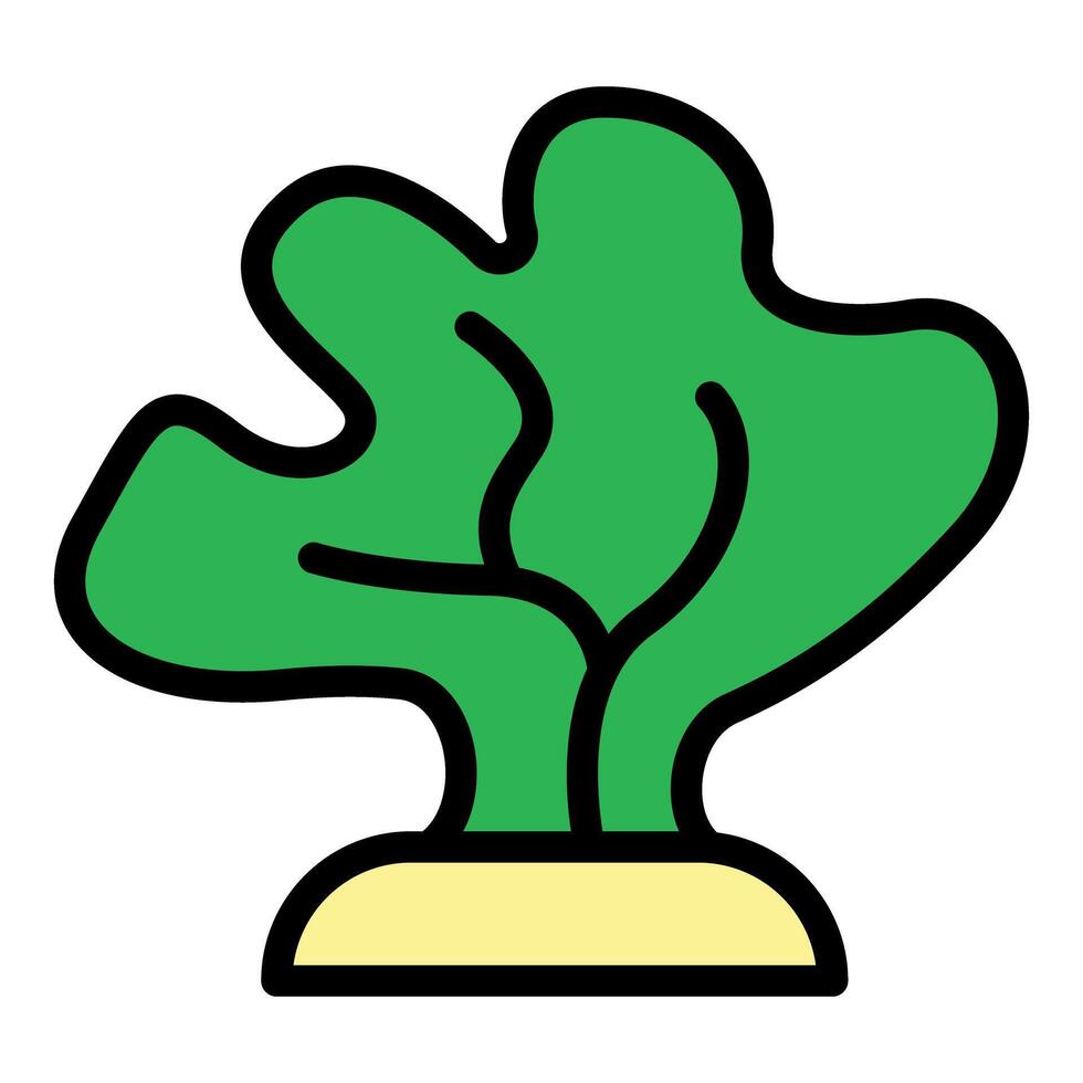 Green lettuce growing on the ground icon thin line vector