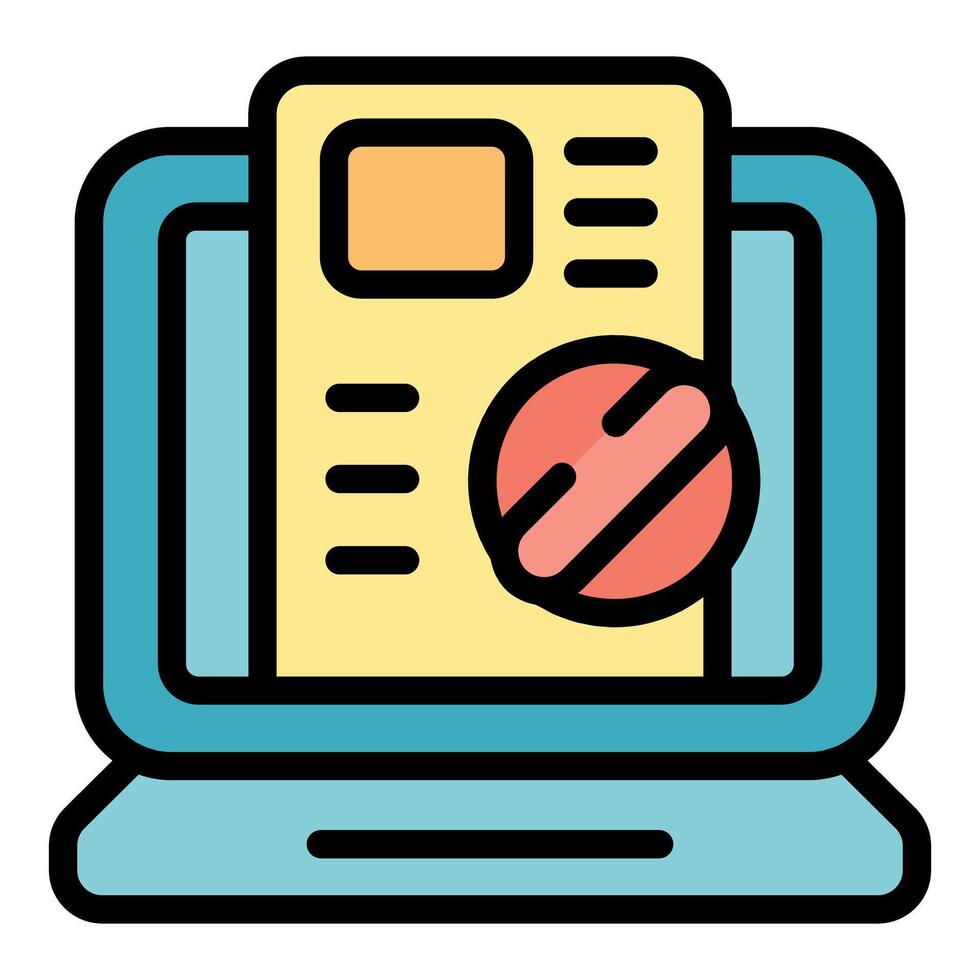 Laptop showing warning message with stop sign for user interface design vector