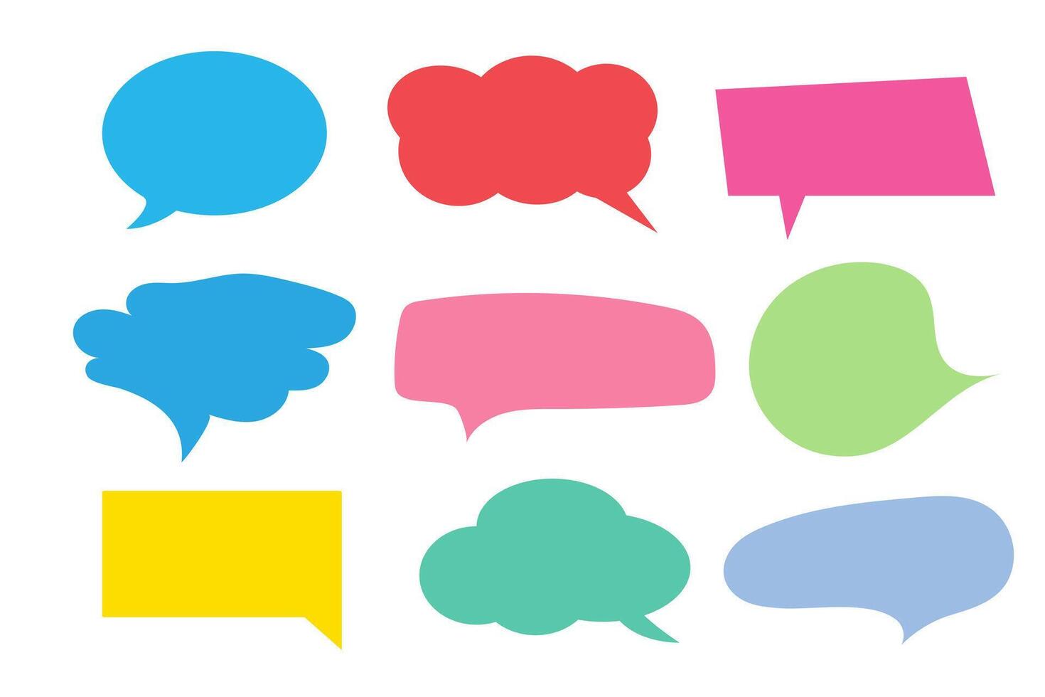Speed bubble color text icons set on white background. vector