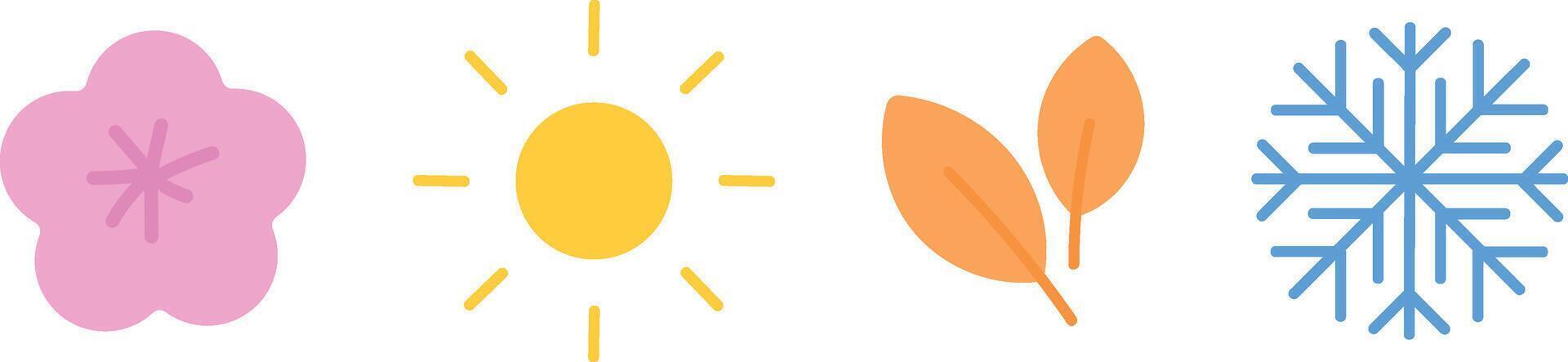 Four seasons summer, winter, spring, fall icon. vector
