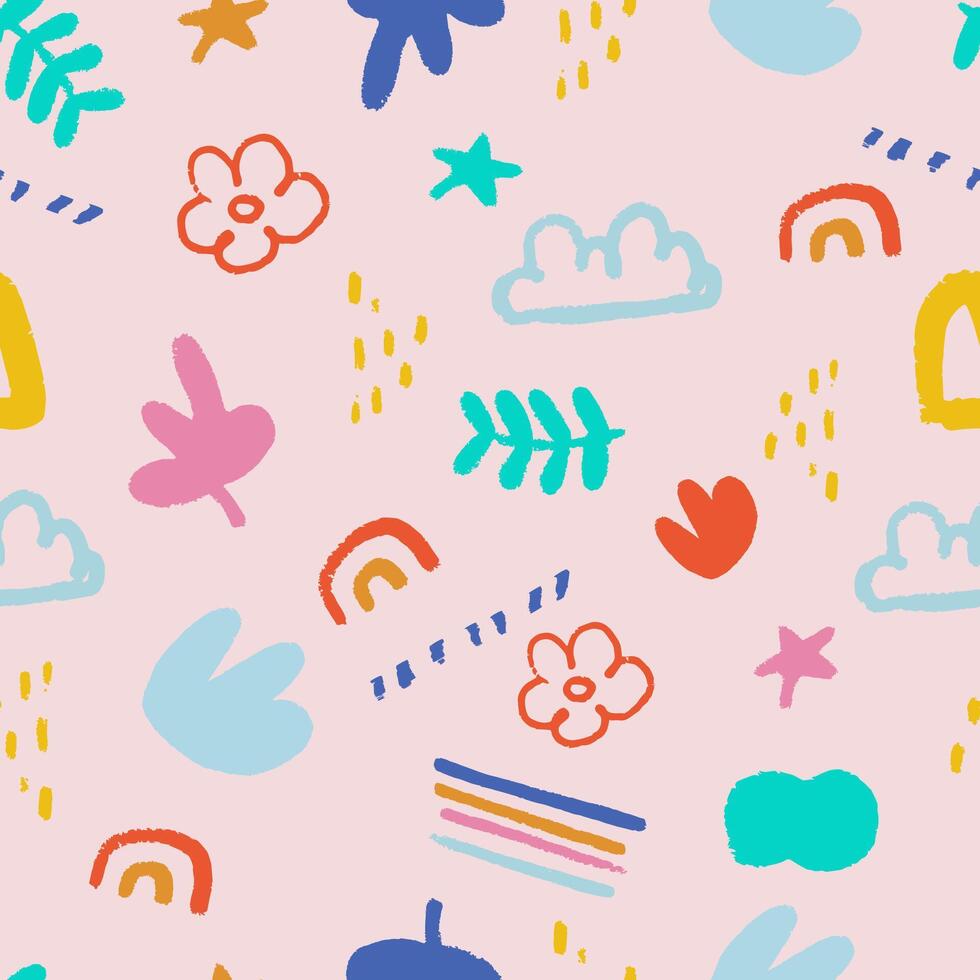shape seamless pattern with soft pink vector