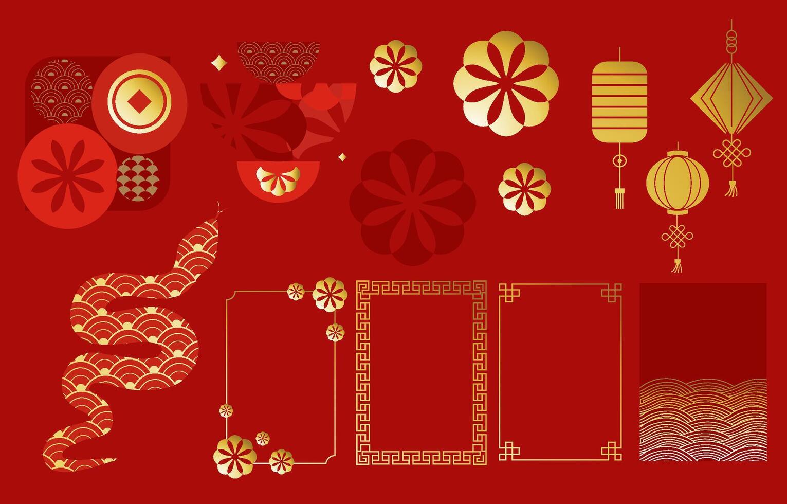 chinese element object for icon,sticker, decoration happy new year design vector