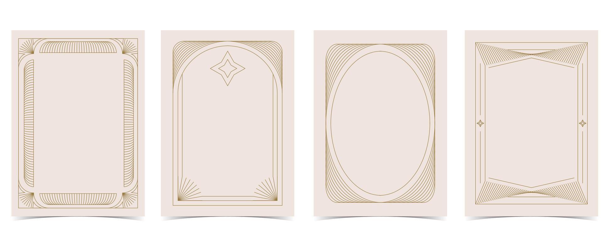Vintage deco vertical frame. Abstract decoration template for a4 vector