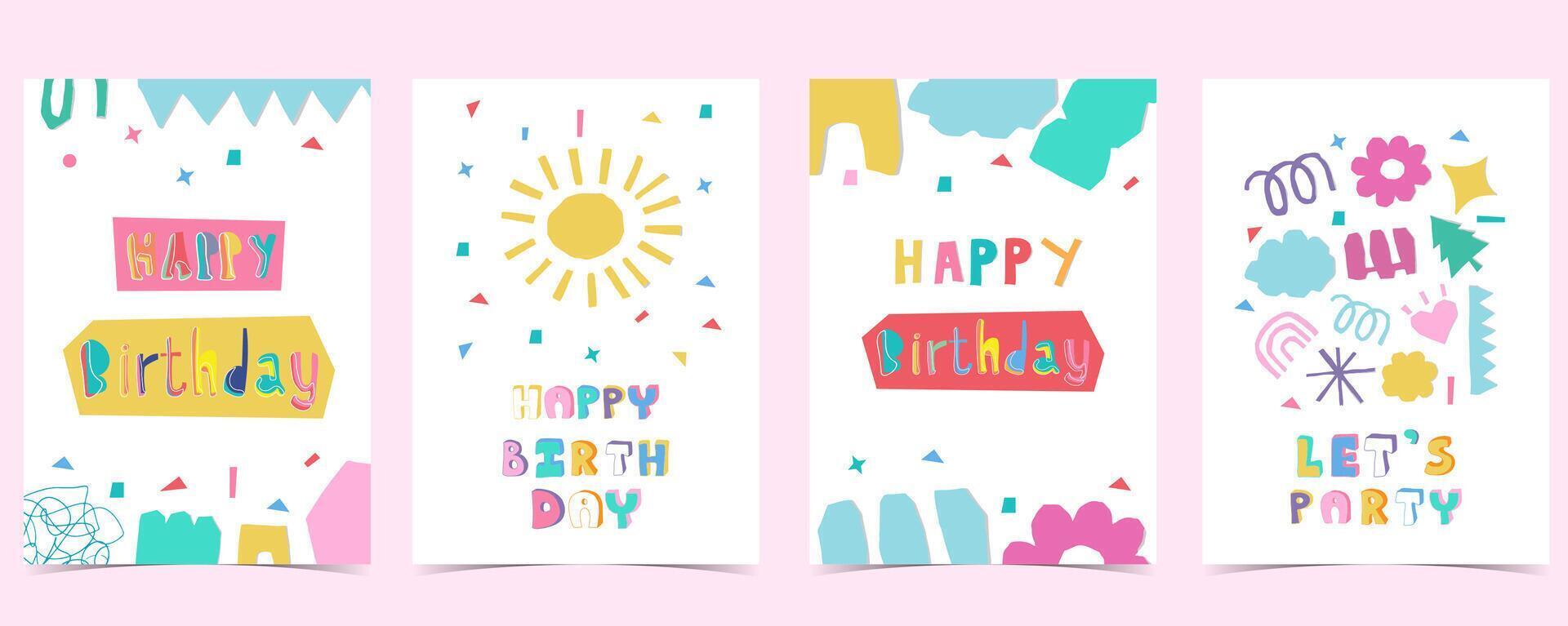 shape paper cut out background with colorful for a4 design vector