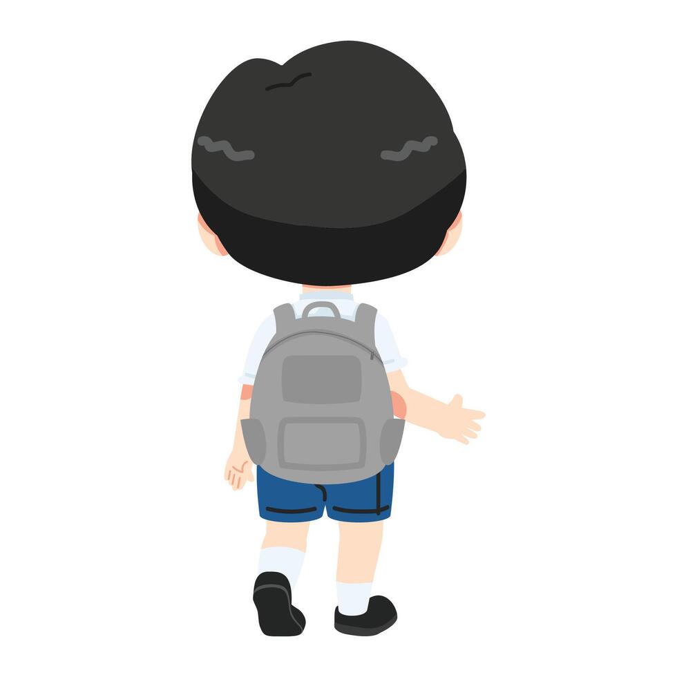 Kid student boy With A Backpack vector
