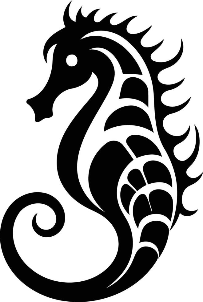 Seahorse tattoo design vector