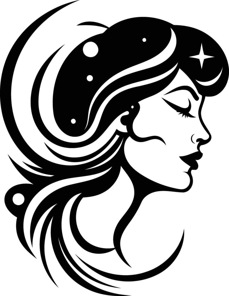 A woman with a star in her hair vector