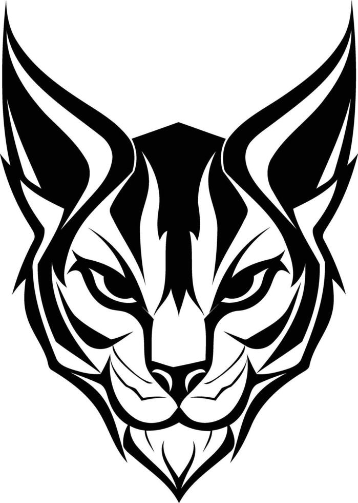 A cat head with black and white stripes vector