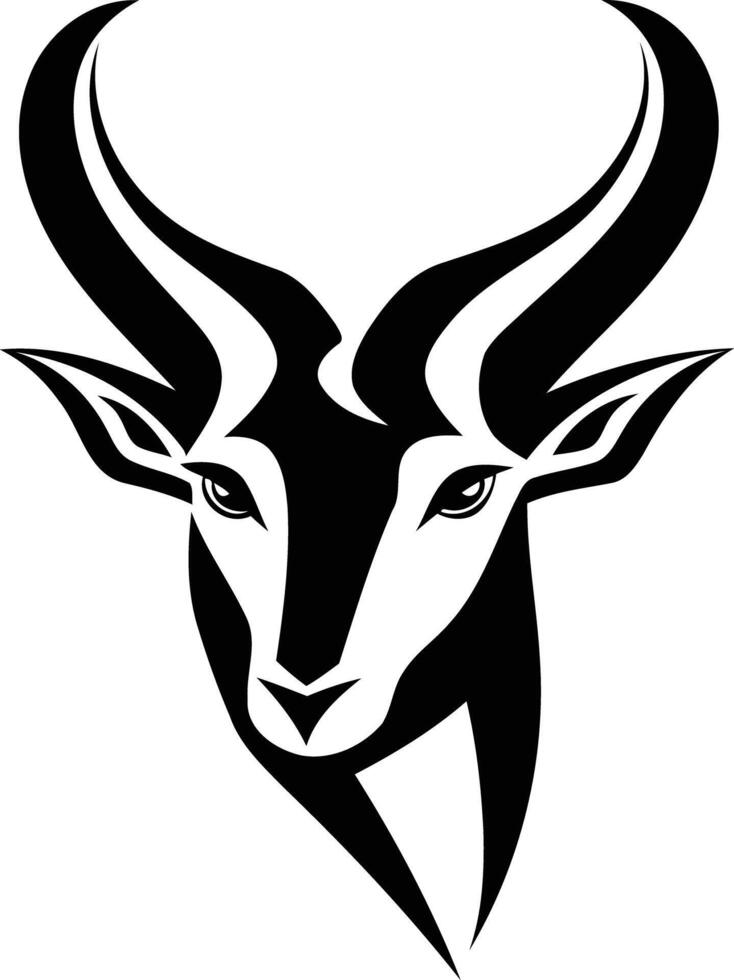 A black and white image of a goat head vector