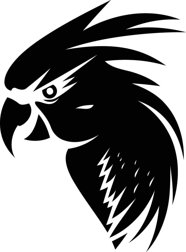 A black and white image of an eagle head vector