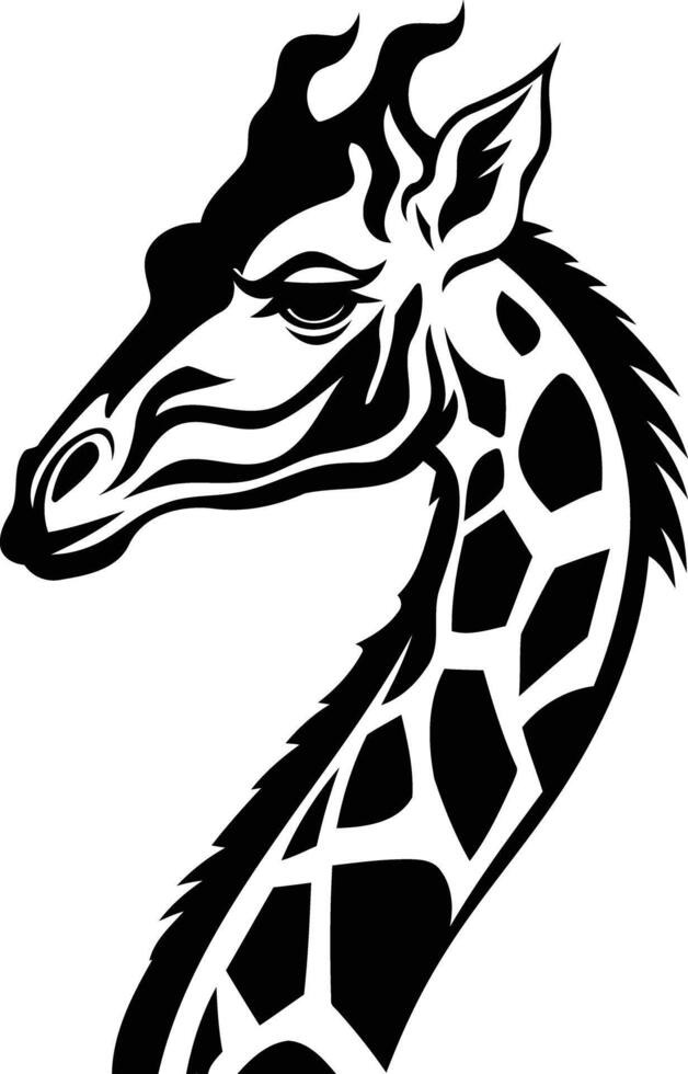 Giraffe head silhouette vector