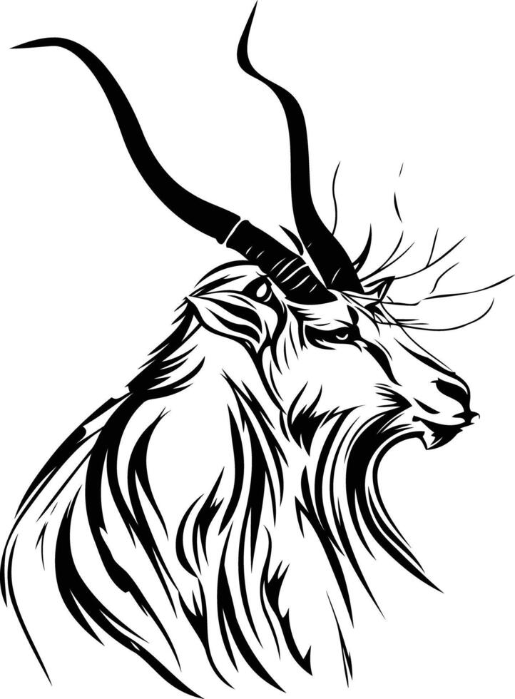 Goat head tattoo design vector