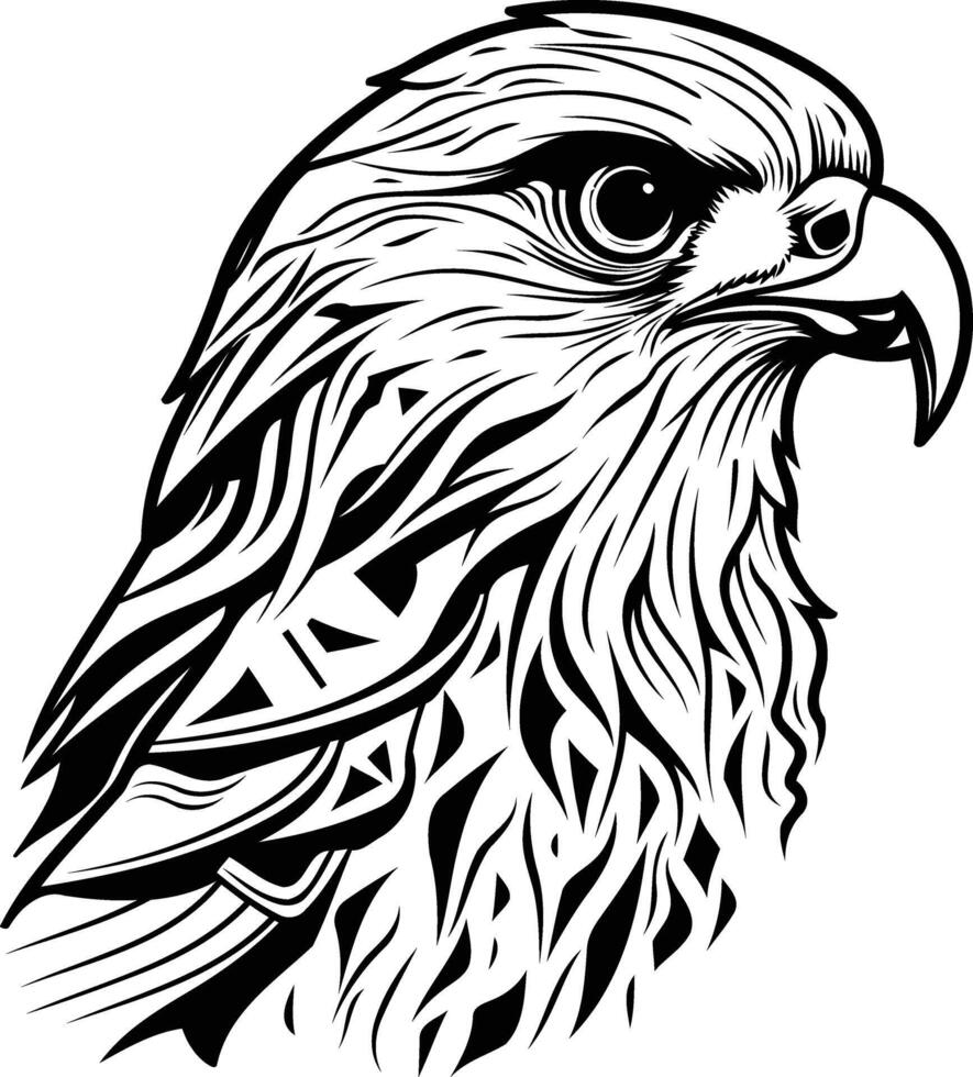 Tribal eagle head tattoo design vector