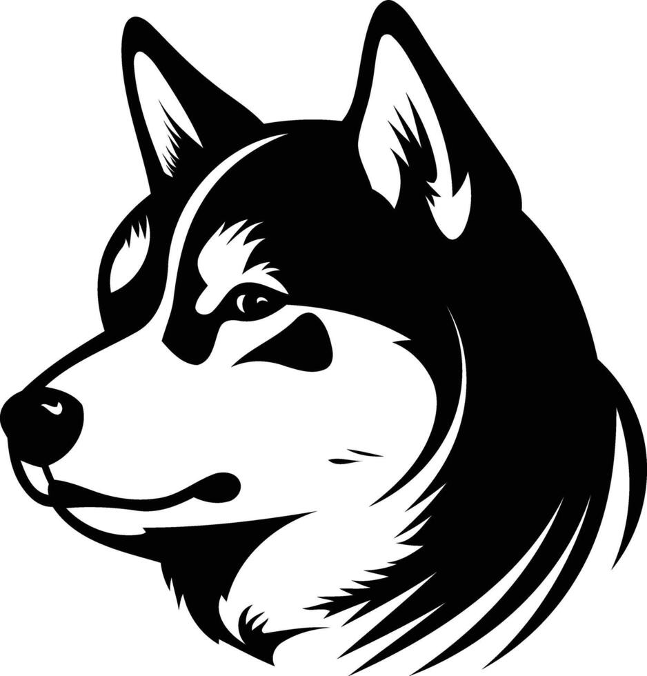 Siberian husky dog head illustration vector