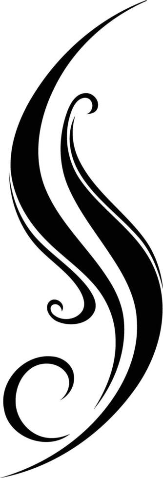 A black and white logo with a swirl vector