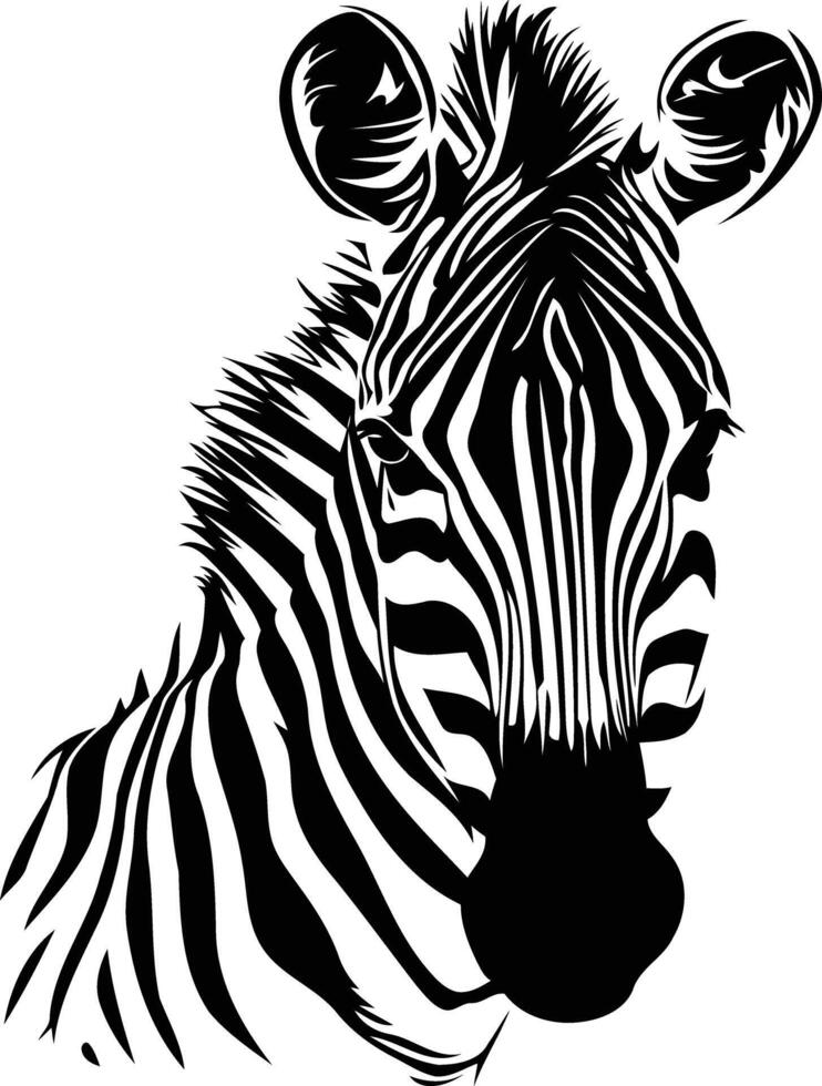 Zebra head silhouette vector