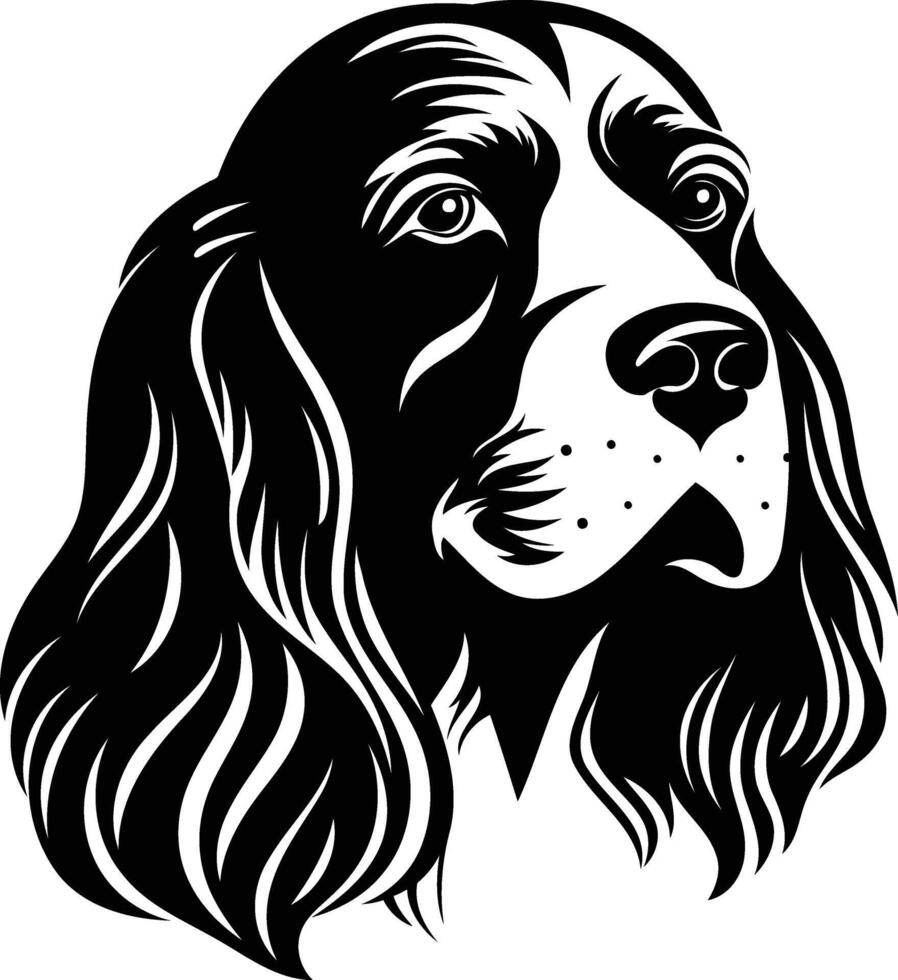 A dog head in black and white on a white background vector