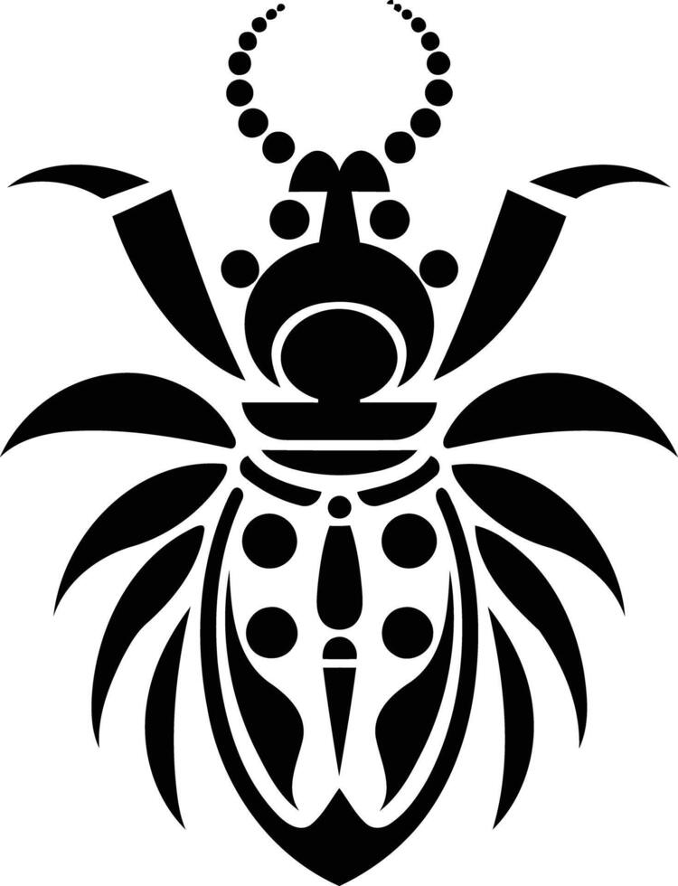 A black and white ladybug tattoo design vector