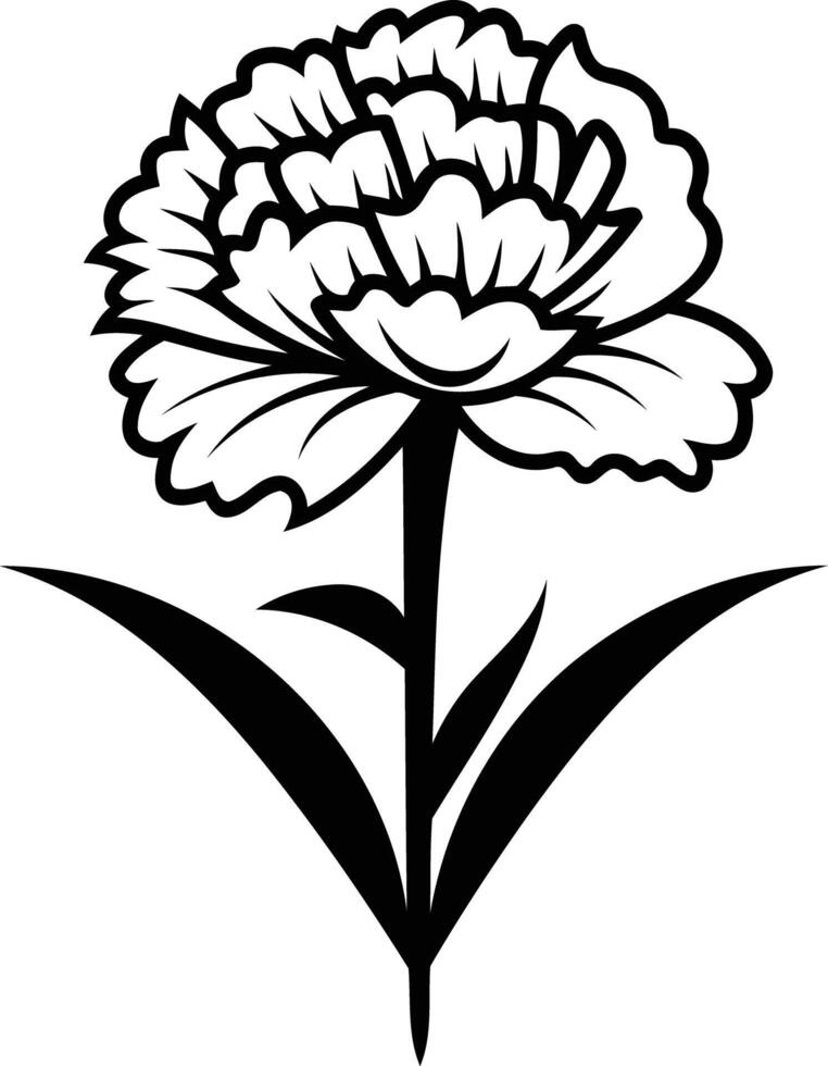 A black and white flower on a white background vector