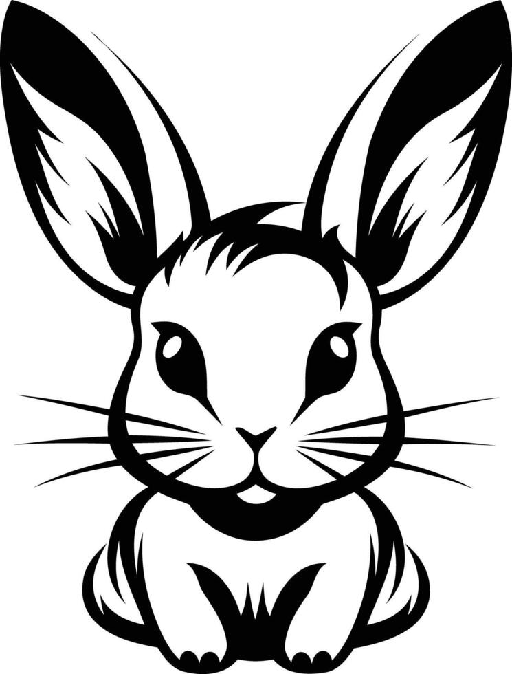 A black and white bunny rabbit on a white background vector