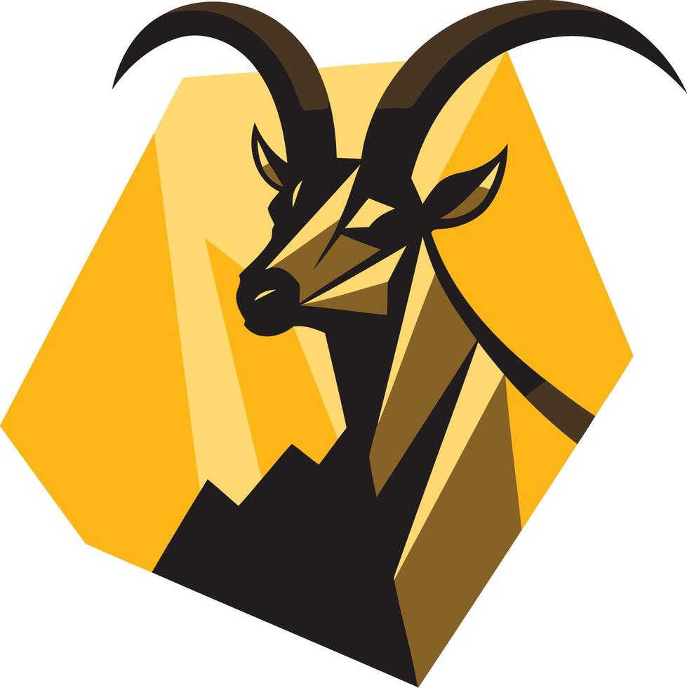 The goat head is in the shape of a triangle vector