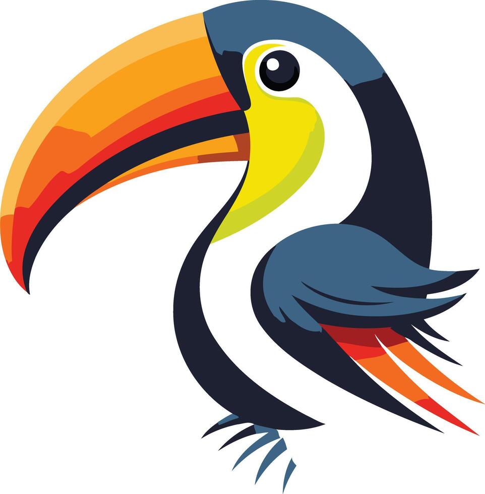 A colorful toucan bird with a long beak vector