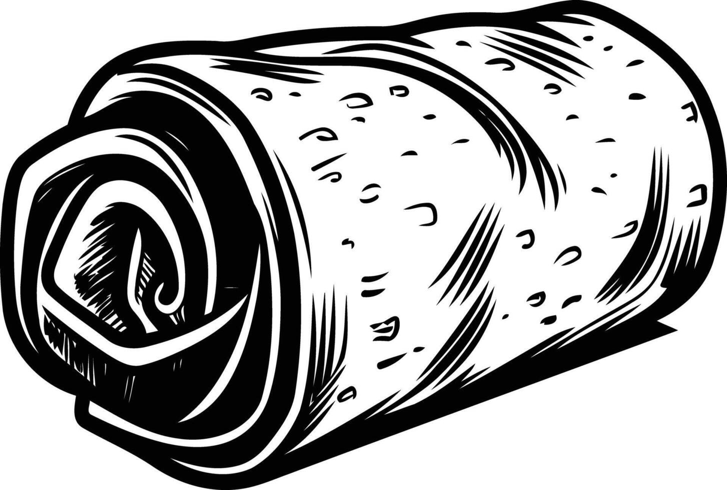 A black and white roll of paper with water drops vector