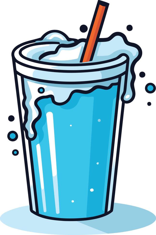 A glass of water with a straw and a straw vector