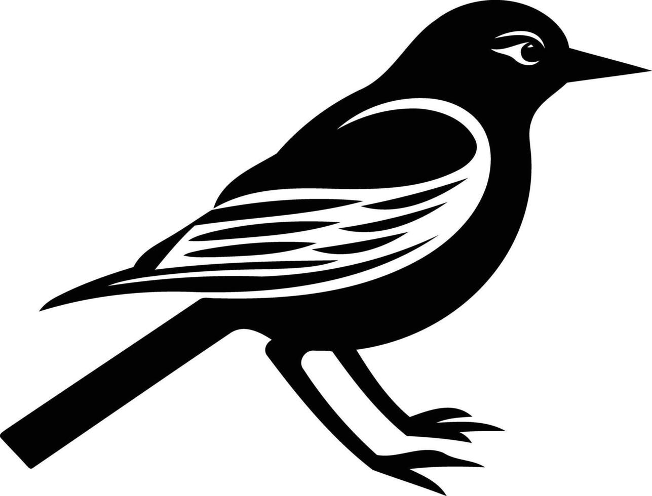 Black and white silhouette of a bird vector