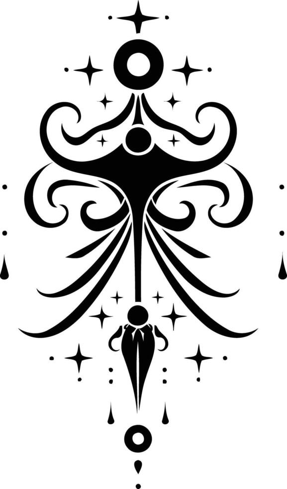 A black and white design with a star and a star vector
