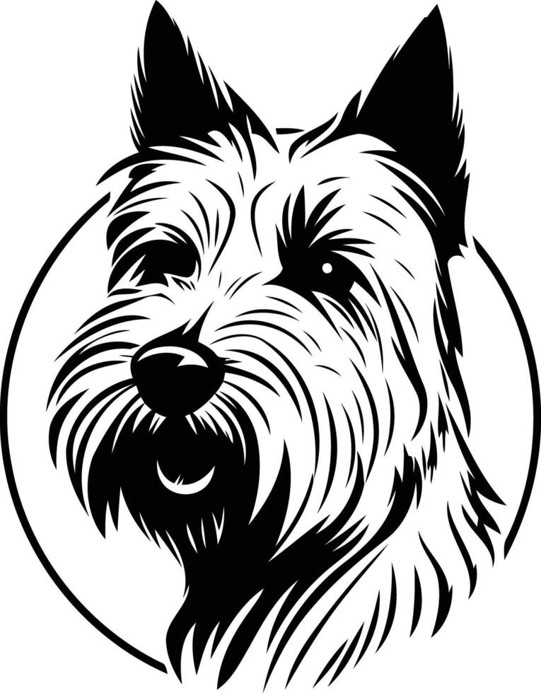 A black and white drawing of a scottie dog vector