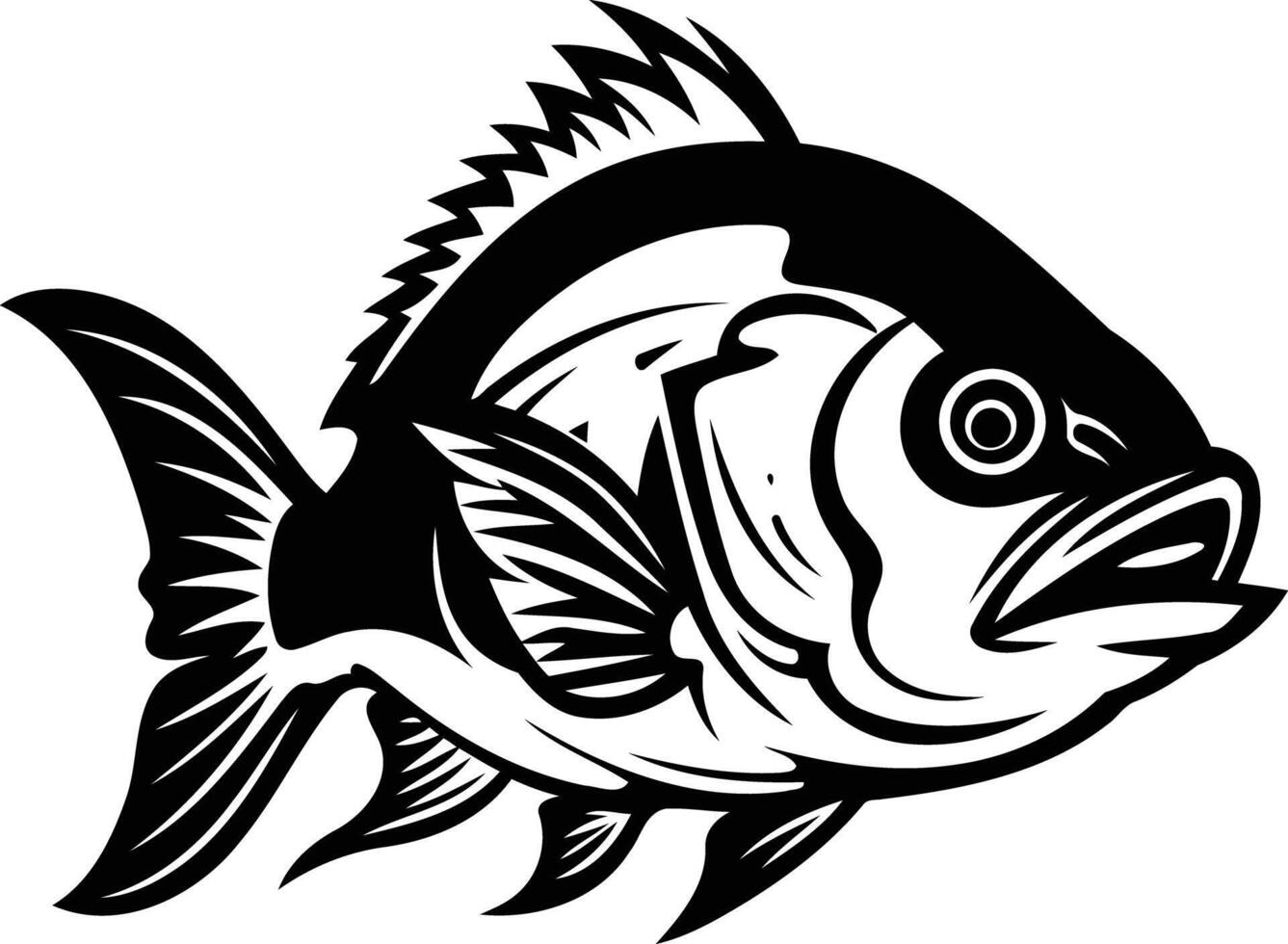 A fish with a black and white design vector