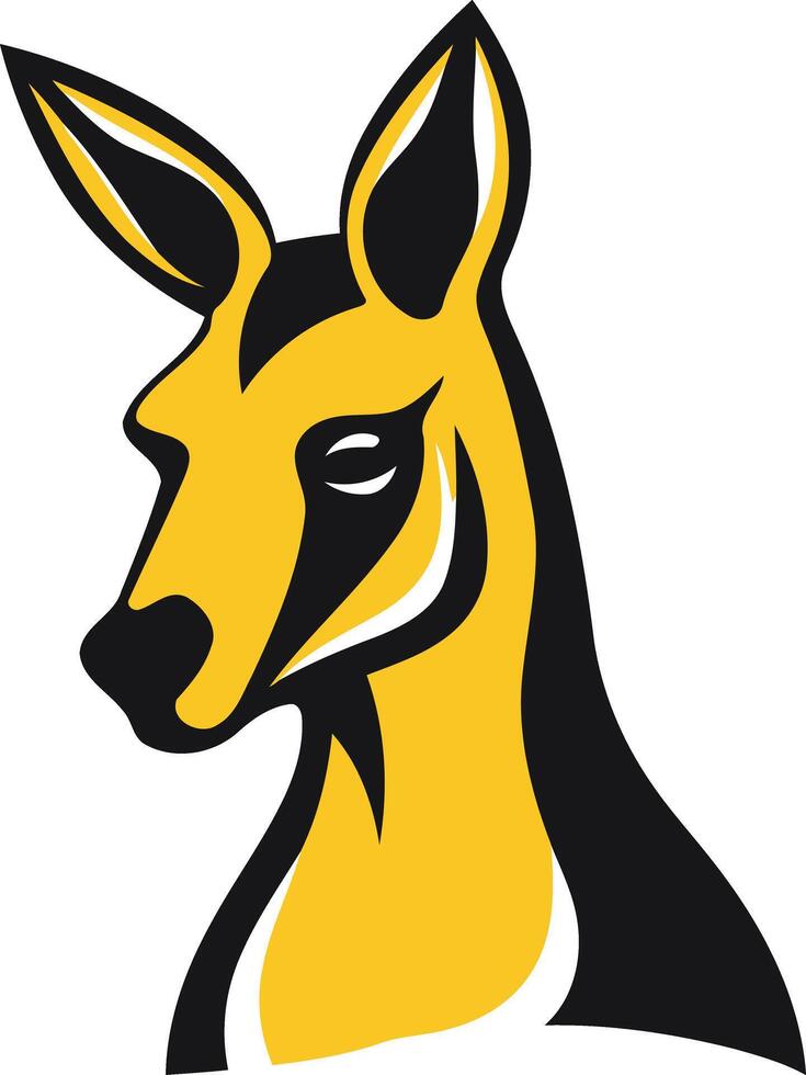A kangaroo head with black and yellow stripes vector