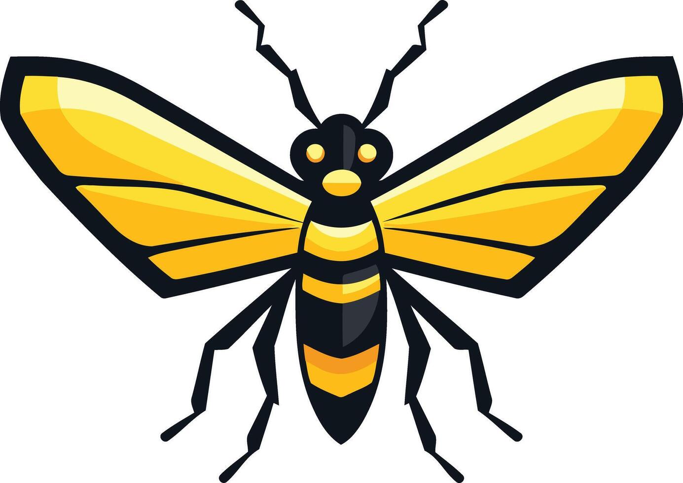 A yellow and black wasp insect vector