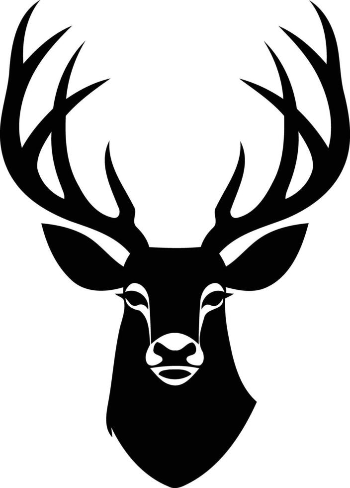 Deer head silhouette on white background vector