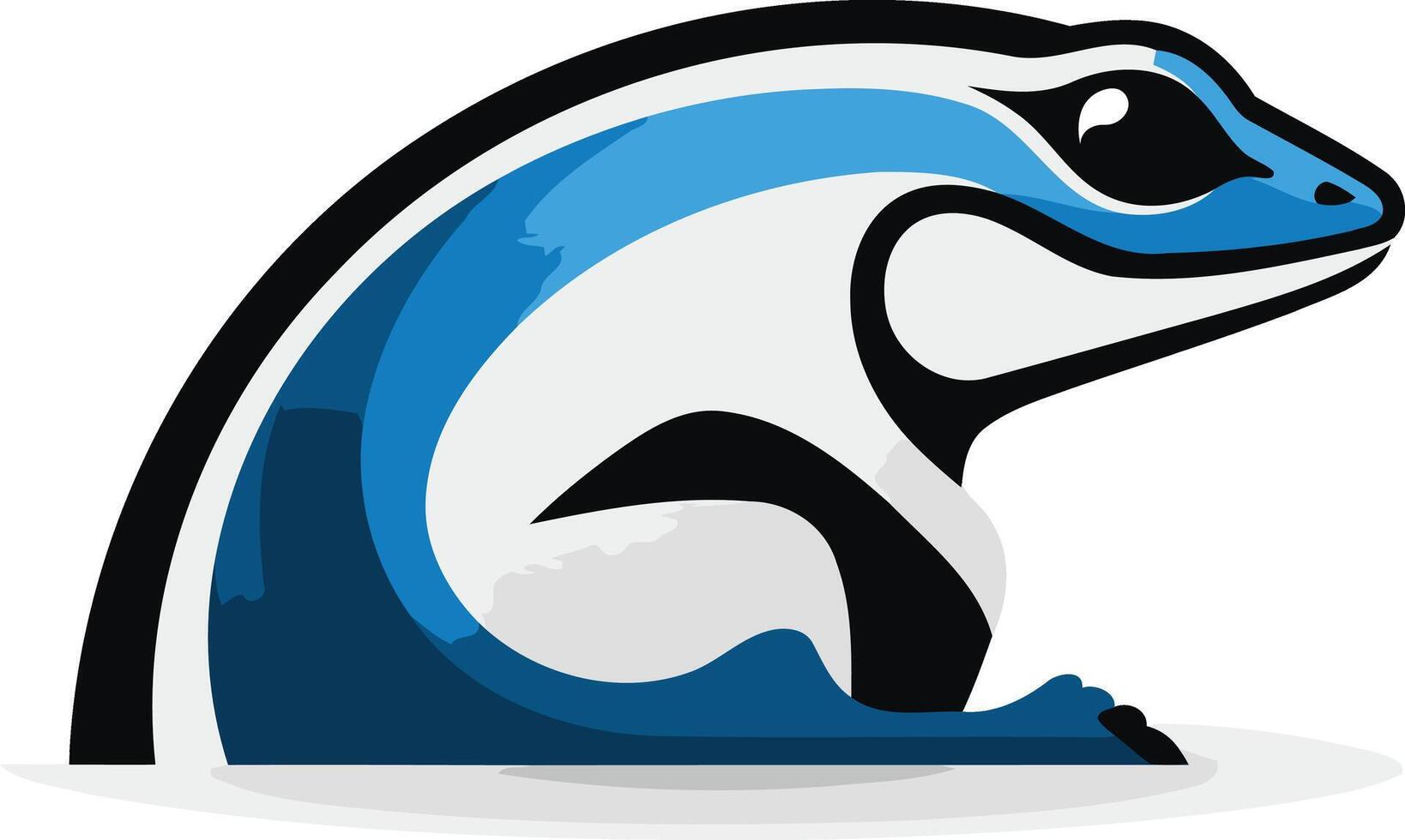 A blue and white meerkat with a black and white face vector