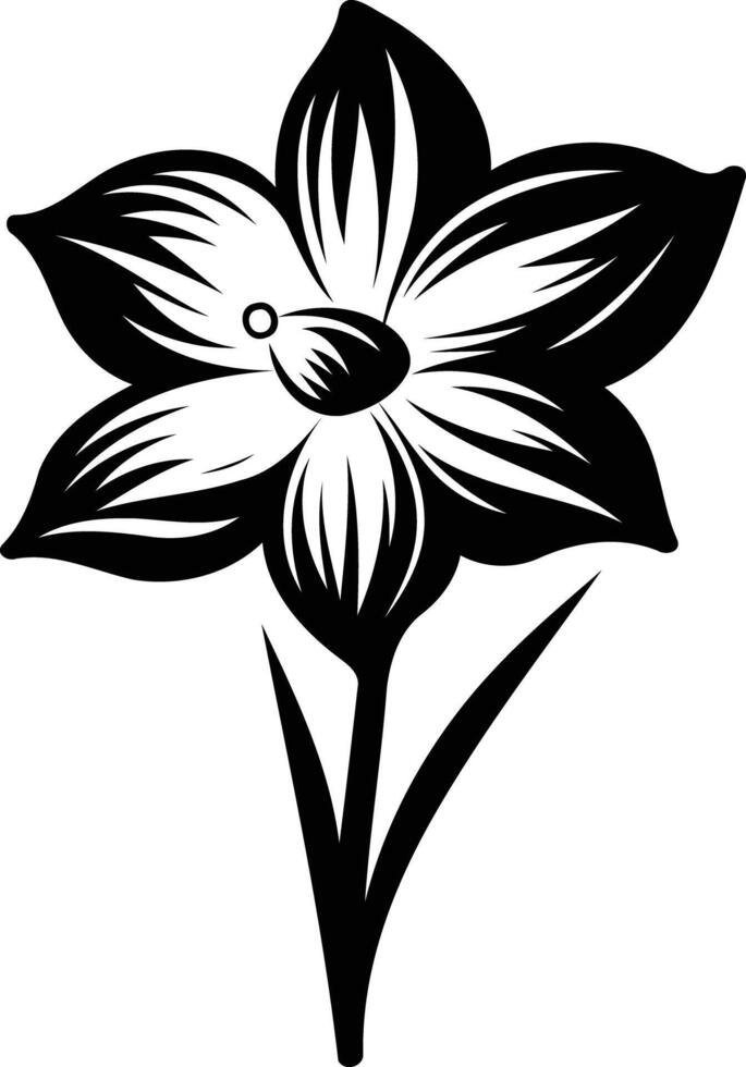 A black and white flower with a white center vector