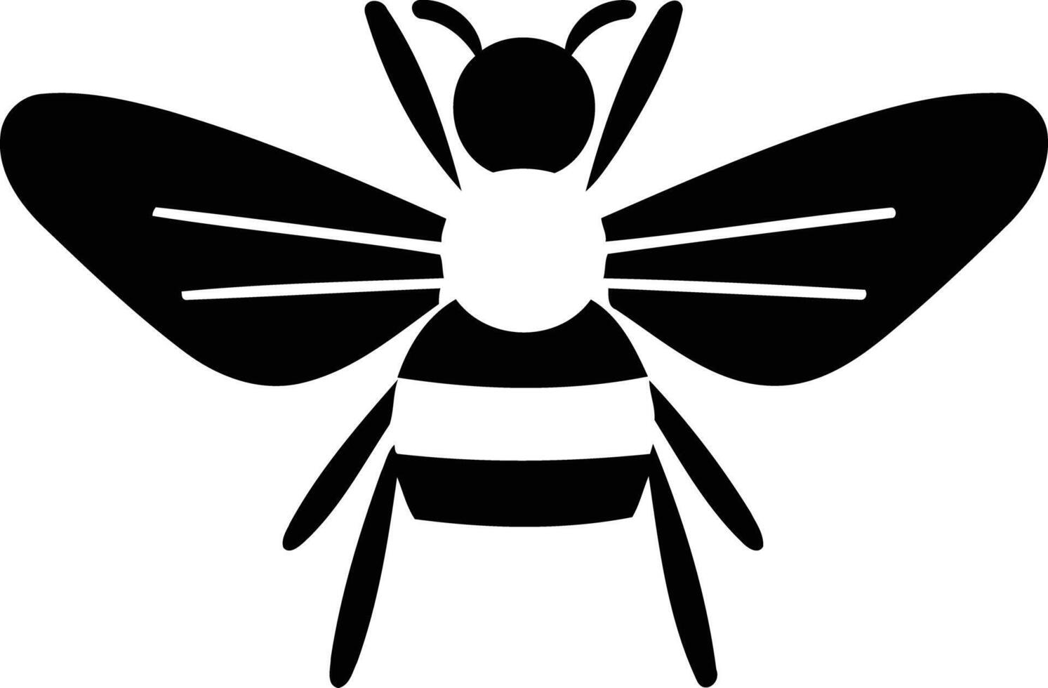 A black and white bee icon on a white background vector