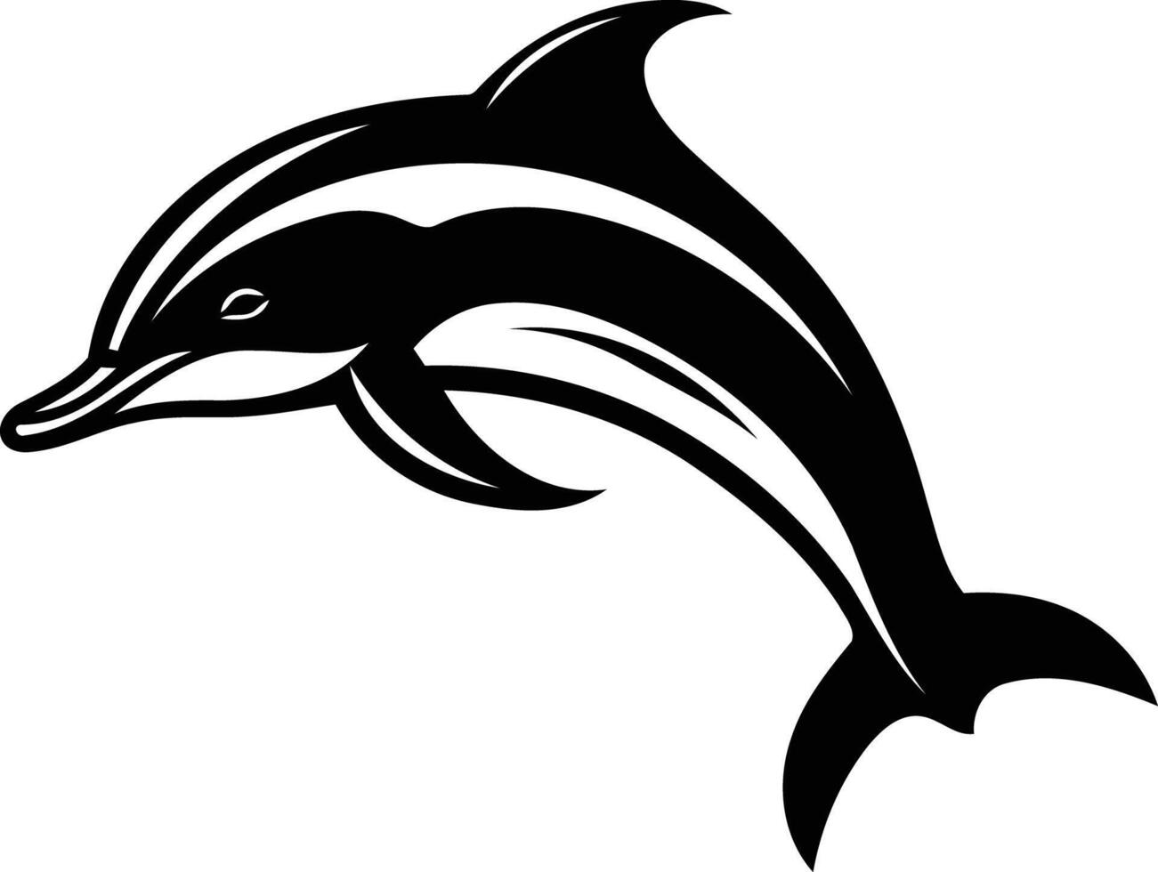 Dolphin jumping clip art vector