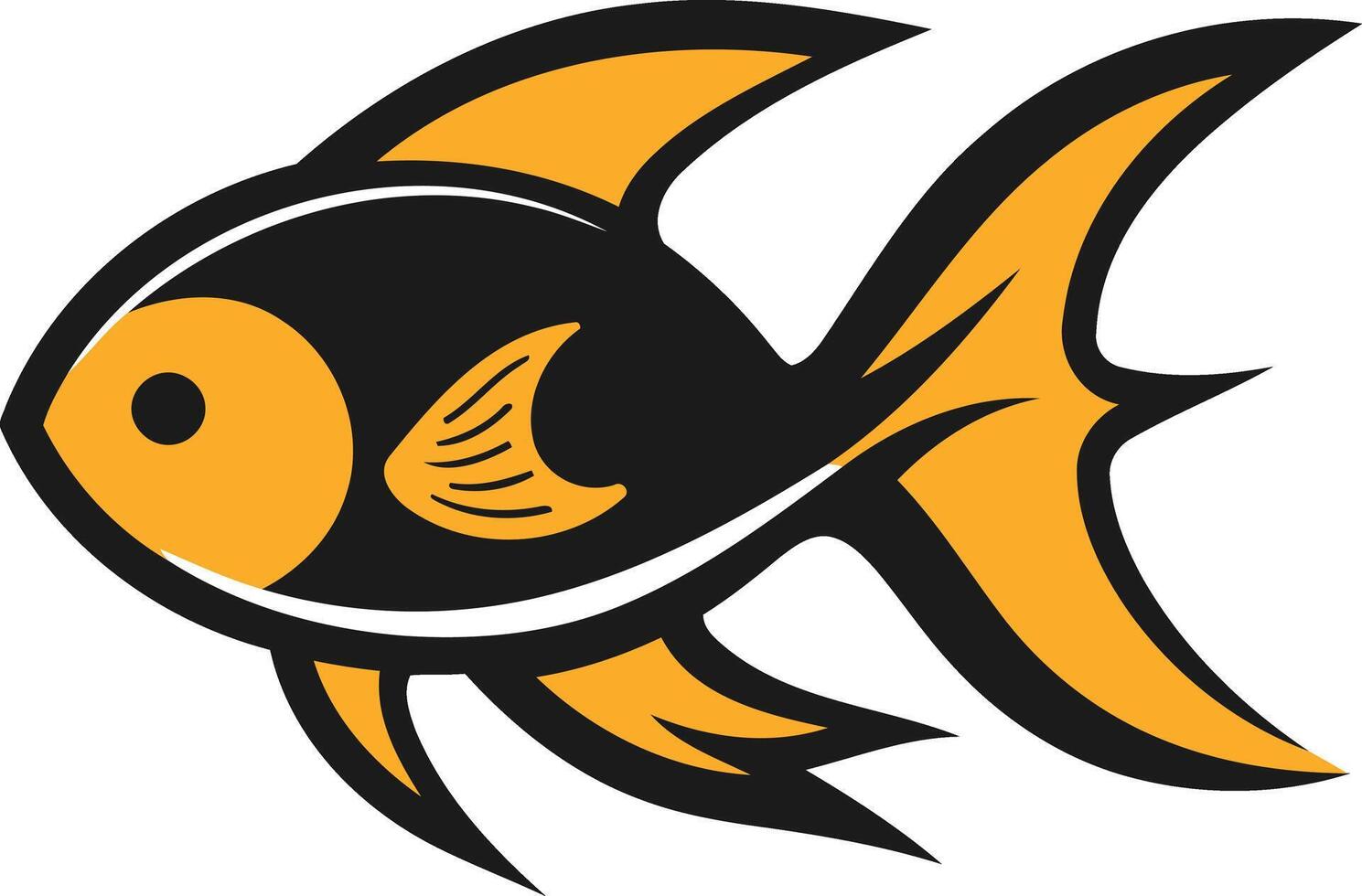 A fish with black and yellow stripes on its body vector