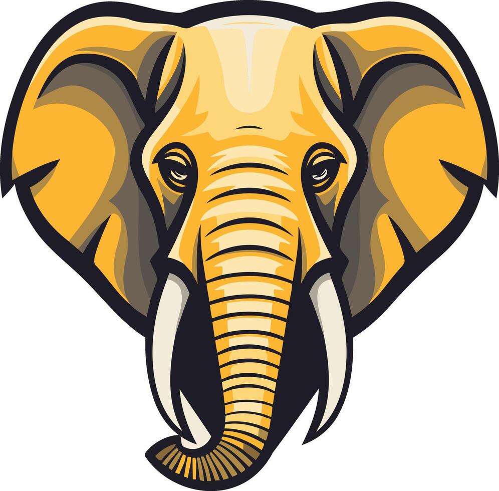 An elephant head with tusks on a white background vector