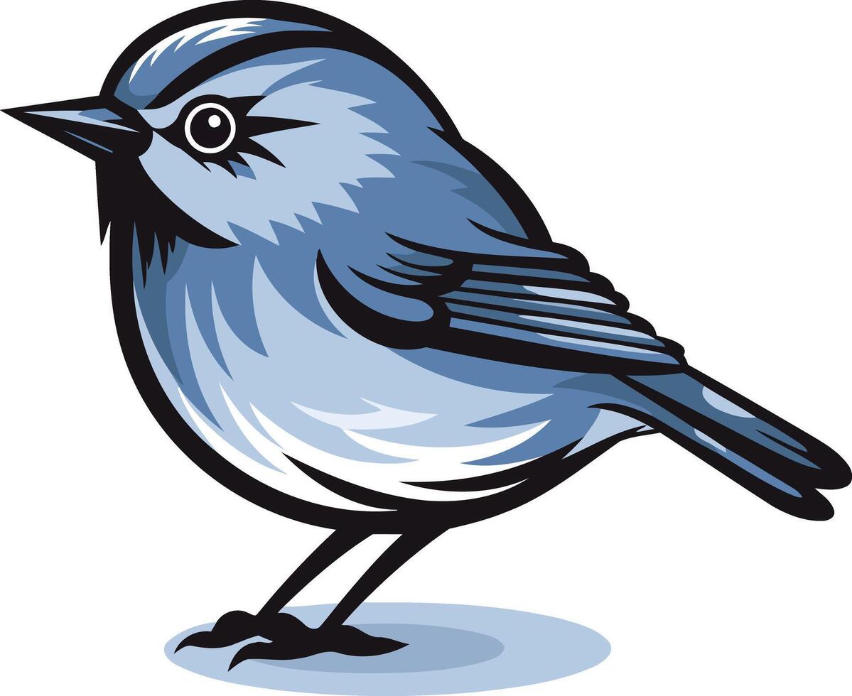 A blue bird with black beak and black wings vector