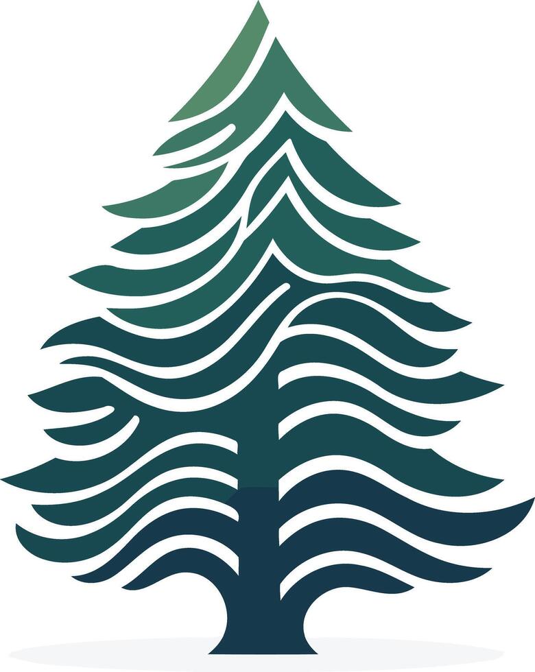 A pine tree with a wave pattern vector