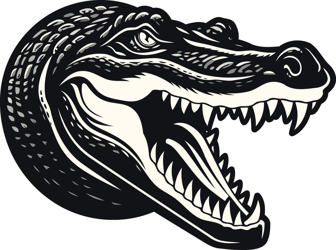 A crocodile head with its mouth open vector